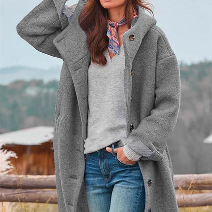Thickened Tweed Medium-length Trench Coat