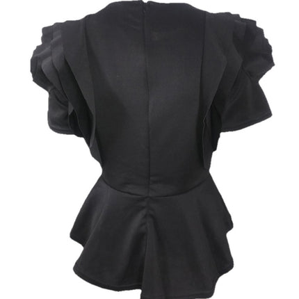 Summer Hot Style Ruffled Hem Short Sleeve