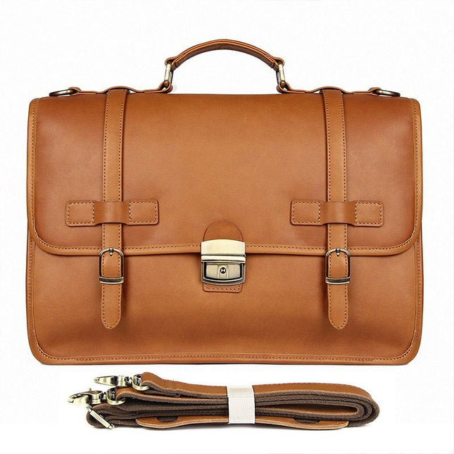 JMD - Mallette d'hiver en cuir de style britannique pour homme, poignée souple, surdimensionnée