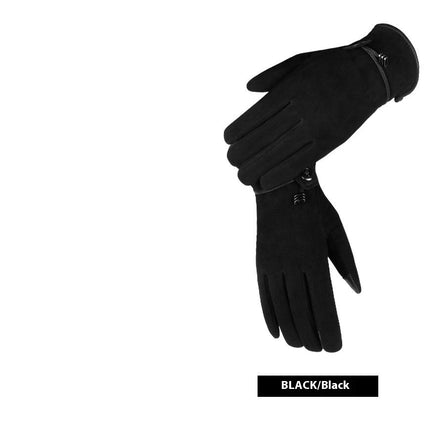 Gants en cuir véritable automne-hiver chauds et épais antidérapants pour écran tactile