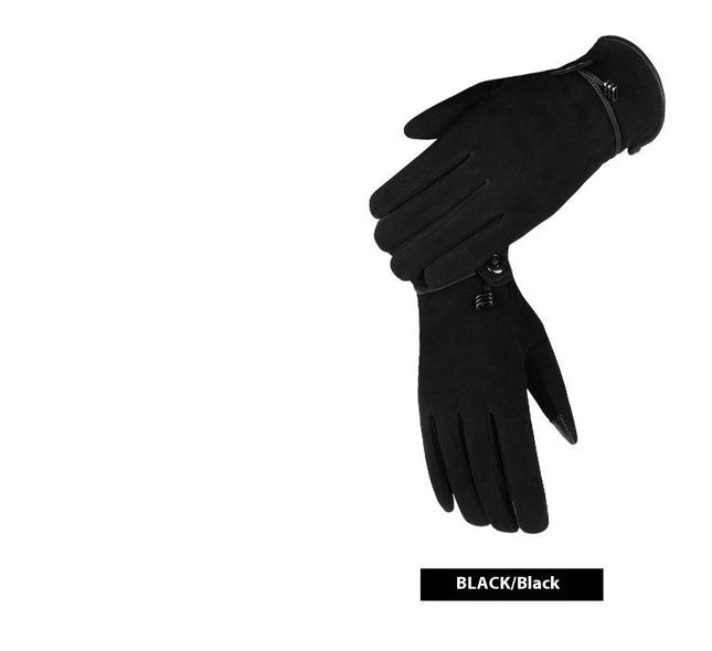Gants en cuir véritable automne-hiver chauds et épais antidérapants pour écran tactile