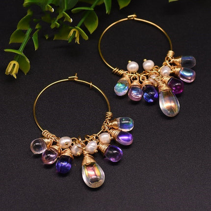 Boucles d'oreilles en perles et cristal tchèque