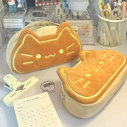 Trousse à crayons en forme de chat caramel mignon