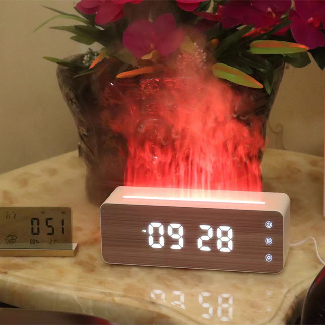 Flame Aromatherapy Humidifier with Clock
