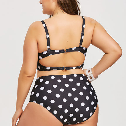 Retro Polka Dot High-rise Bikini Swimsuit