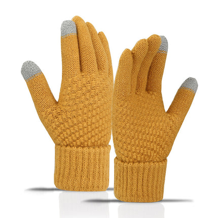 Gants de cyclisme tricotés chauds doublés en polaire, coupe-vent et protection contre le froid