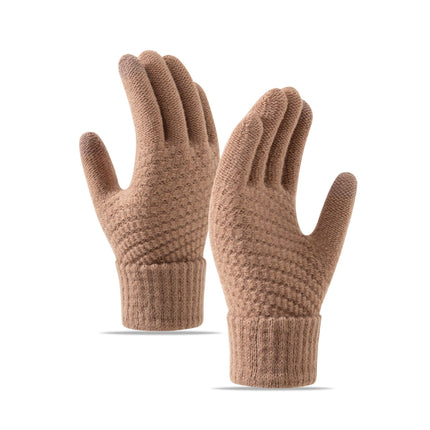 Gants de cyclisme tricotés chauds doublés en polaire, coupe-vent et protection contre le froid