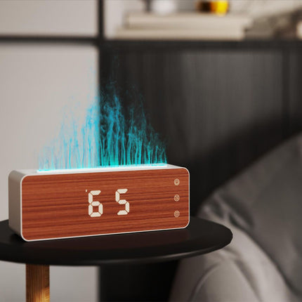 Humidificateur d'aromathérapie à flamme avec horloge