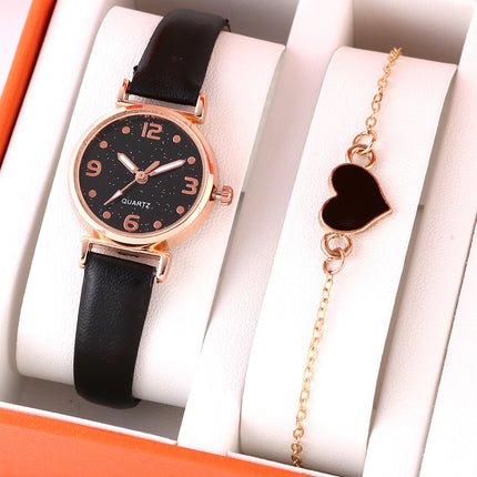 Montre à quartz avec bracelet en forme de cœur
