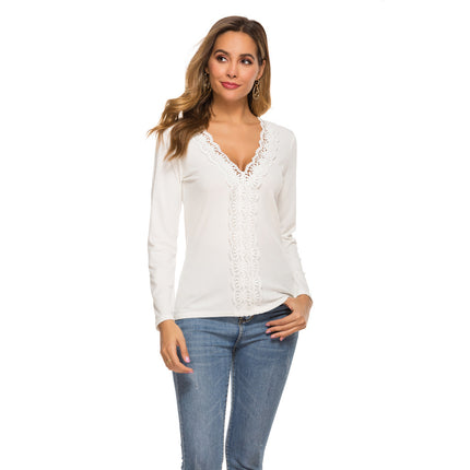 Lace Long Sleeve Slim Fit Top
