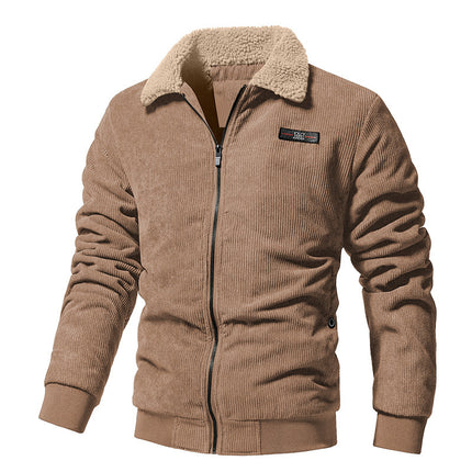 Men's Padded Corduroy Lapel Jacket