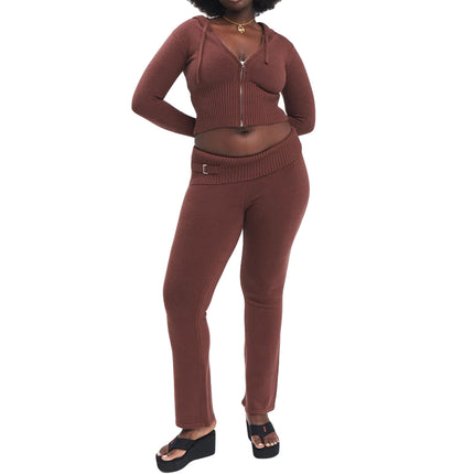 Ensemble pull à manches longues et pantalon long taille haute