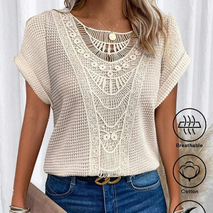 Summer Hollow Out Short-sleeved T-shirt