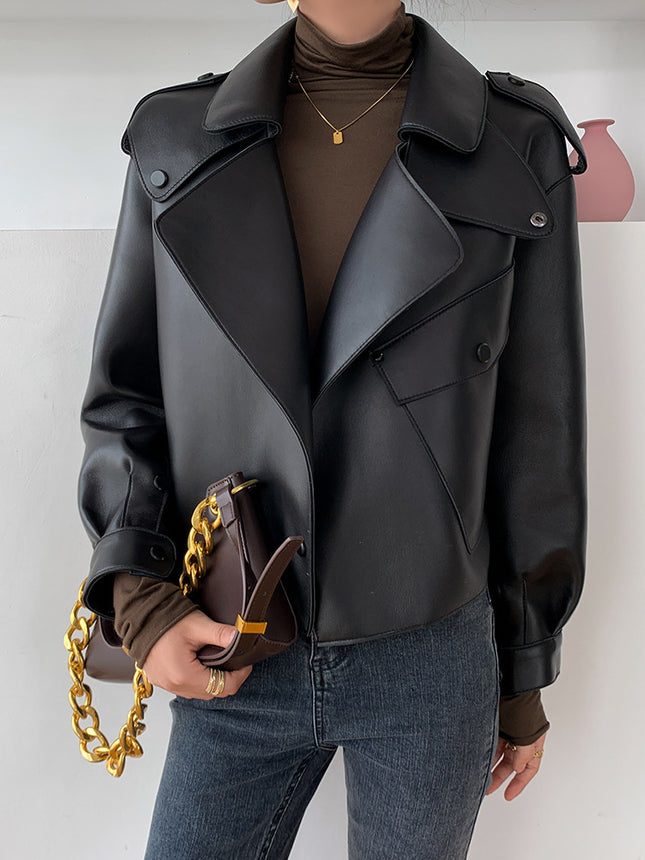 Sheepskin Loose-fitting Short Coat