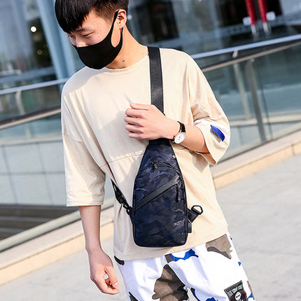 Sac à bandoulière camouflage pour homme avec trou pour écouteurs