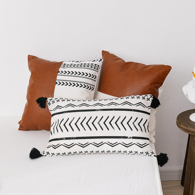 Double sofa cushion on a white sofa with decorative pillows for stylish comfort.