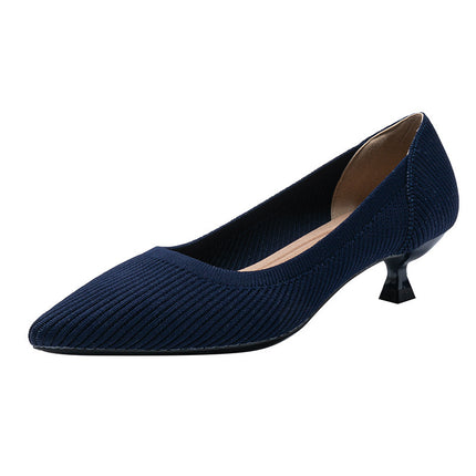 Women's Pointed Toe Pumps, Stiletto Heel, Mesh Fabric