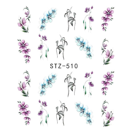 1pcs Nail Sticker Butterfly Flower Water Transfer Decal