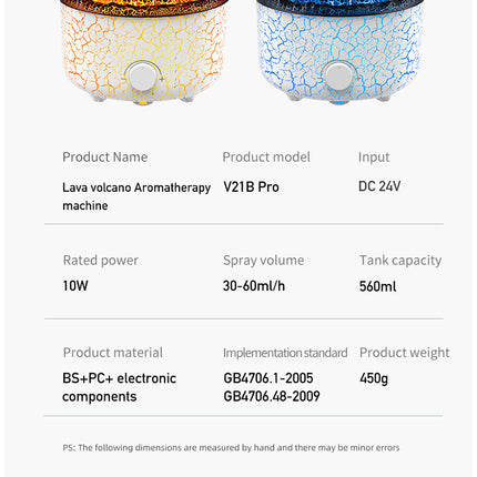 Volcano Jellyfish Flame Humidifier Aromatherapy Diffuser
