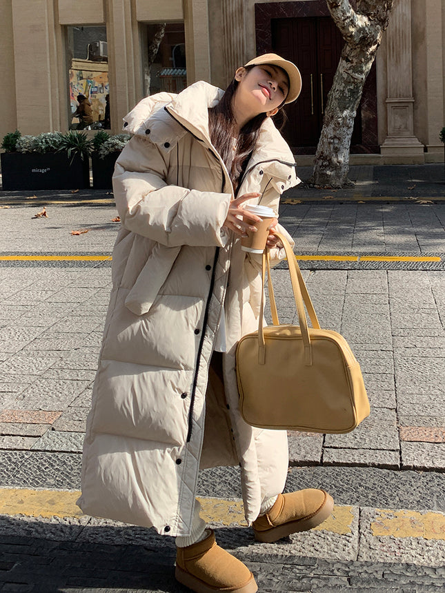 Mid-length Over-the-knee Down Cotton-padded Coat