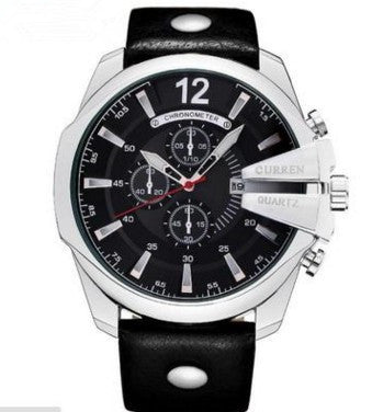 Large Dial Decorated Three-eye Men's Watch