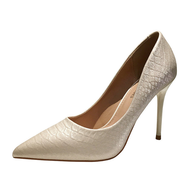 Women's 10cm Pointed Toe Stiletto High Heel Pumps, PU Leather