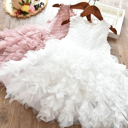 Robe à manches longues en dentelle pour enfants