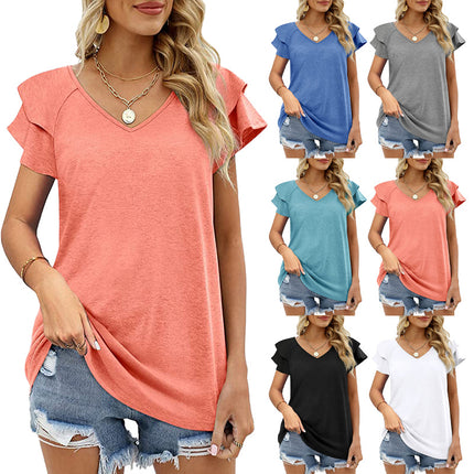 Ruffle Short Sleeve T-Shirt Blouse