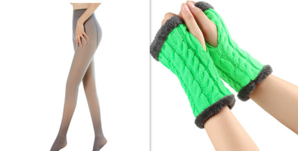 Gants moelleux doublés de polaire, tricotés torsadés, fuites de doigts