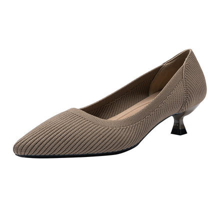 Women's Pointed Toe Pumps, Stiletto Heel, Mesh Fabric