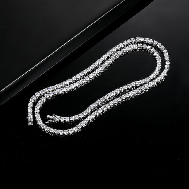 Silver 4 Claw Zircon Tennis Necklace