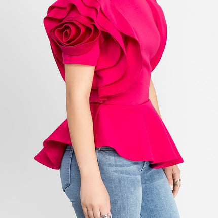 Summer Hot Style Ruffled Hem Short Sleeve