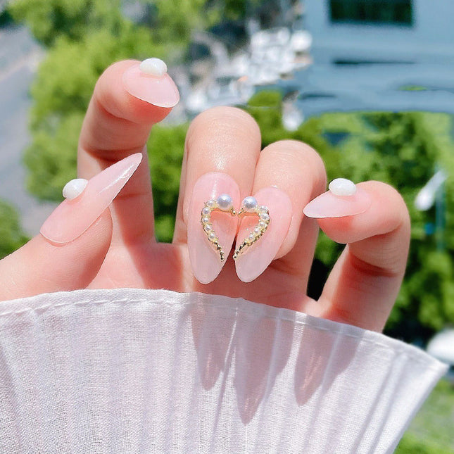 Nail Art DIY Love Heart Alloy Jewelry Nail Piece