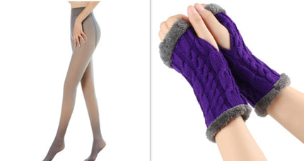 Gants moelleux doublés de polaire, tricotés torsadés, fuites de doigts