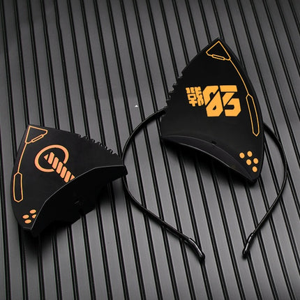 Masque Punk Oreilles de Chat Bandeau Fonction Machines de Science-Fiction Bidimensionnelles
