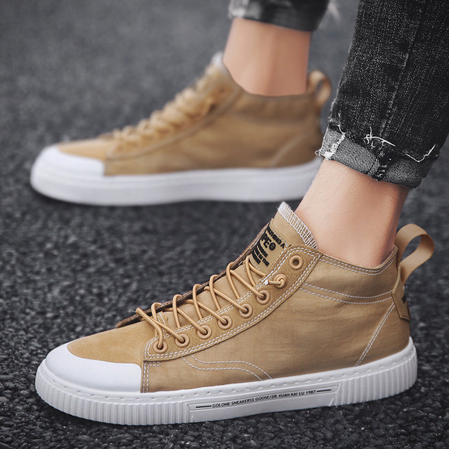 Canvas Flat White Gao Bang Shoes for Comfort & Style