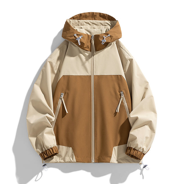 Men's Retro Patchwork Hooded Jacket