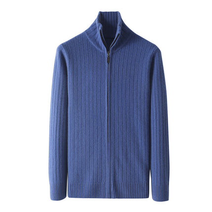 Pull zippé en laine pour homme