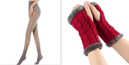 Gants moelleux doublés de polaire, tricotés torsadés, fuites de doigts