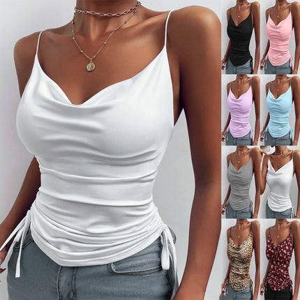 Spaghetti Strap V-Neck Camisole Top