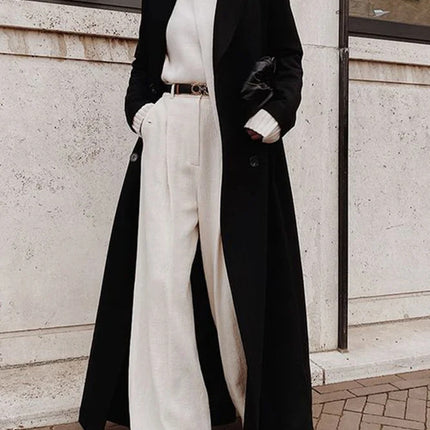 &nbsp;Leisure Long Pure Color Woolen Coat