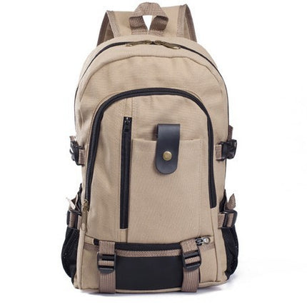 Sac à dos en toile pour homme - Sac d'étudiant durable avec fermeture éclair, 44 x 28 x 16 cm, élégant et pratique
