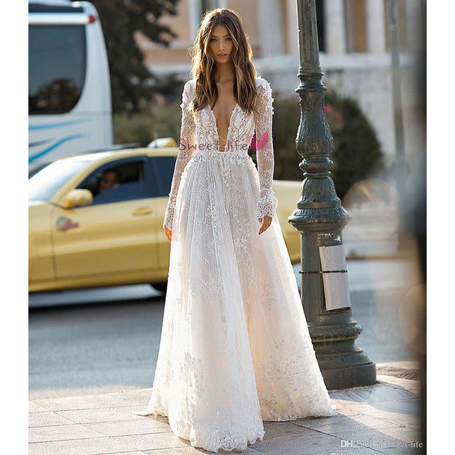 Women's Wedding Dress Lace Long Sleeve