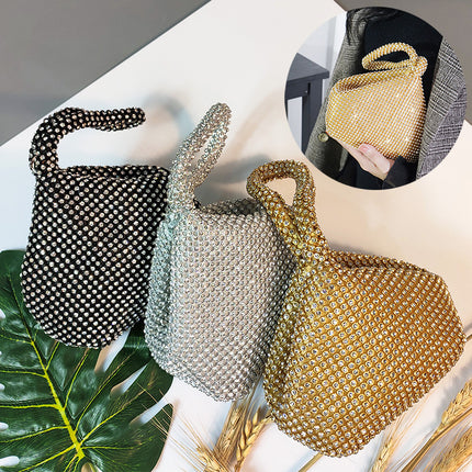 Sacs de soirée portables en strass – Style boulette de soie