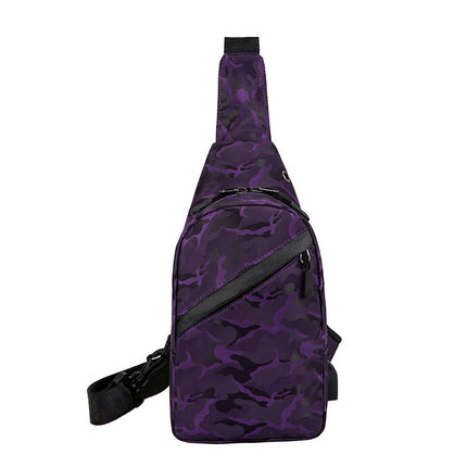 Sac à bandoulière camouflage pour homme avec trou pour écouteurs