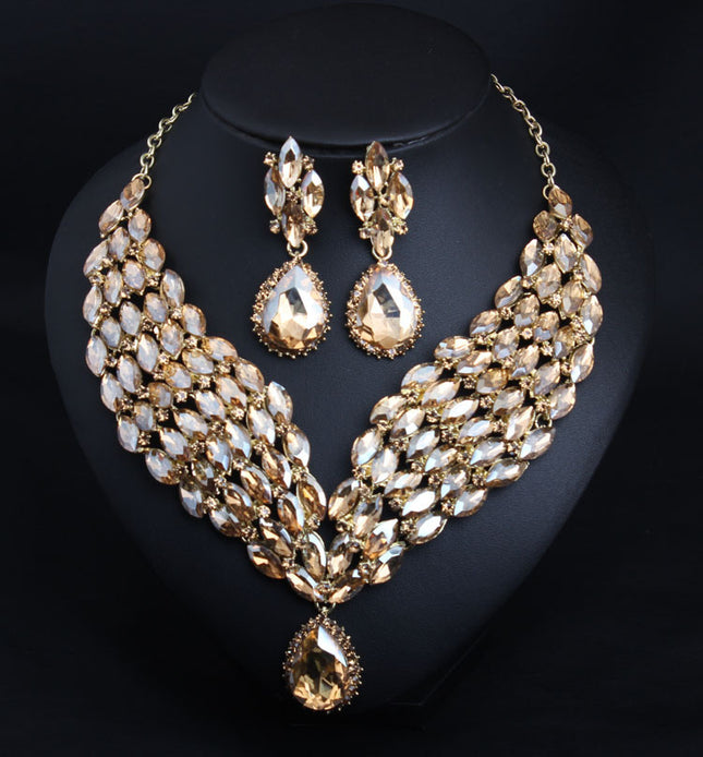 Crystal African Necklace & Earring Set
