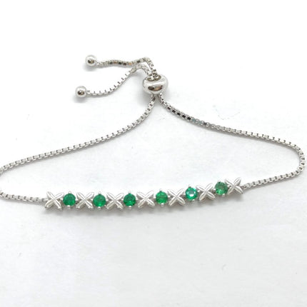 Silver Emerald Bracelet