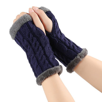 Gants moelleux doublés de polaire, tricotés torsadés, fuites de doigts