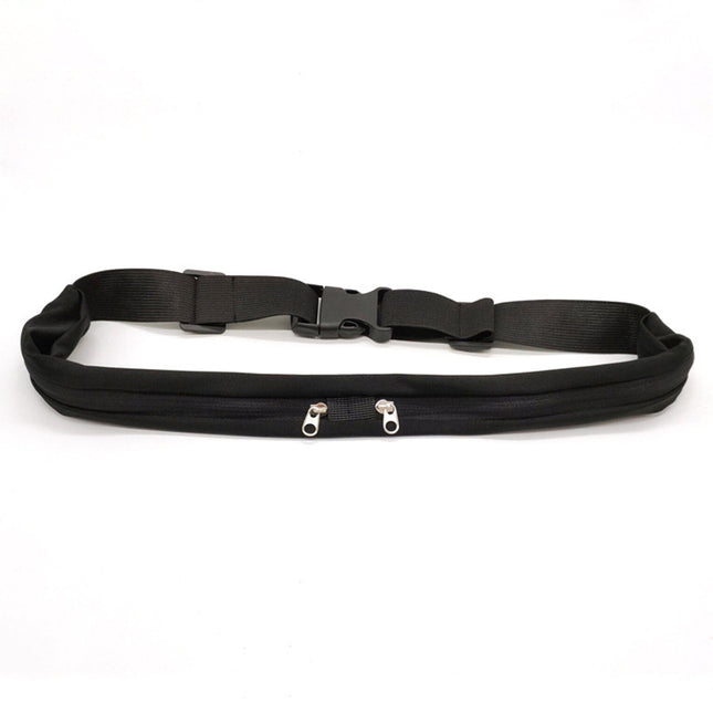 Sac banane de sport avec doubles poches, ceinture de téléphone mince à fermeture éclair pour activités de plein air