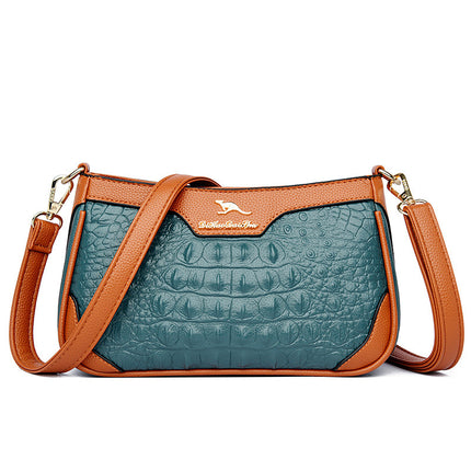 Sac à bandoulière en cuir PU à motif alligator pour femme